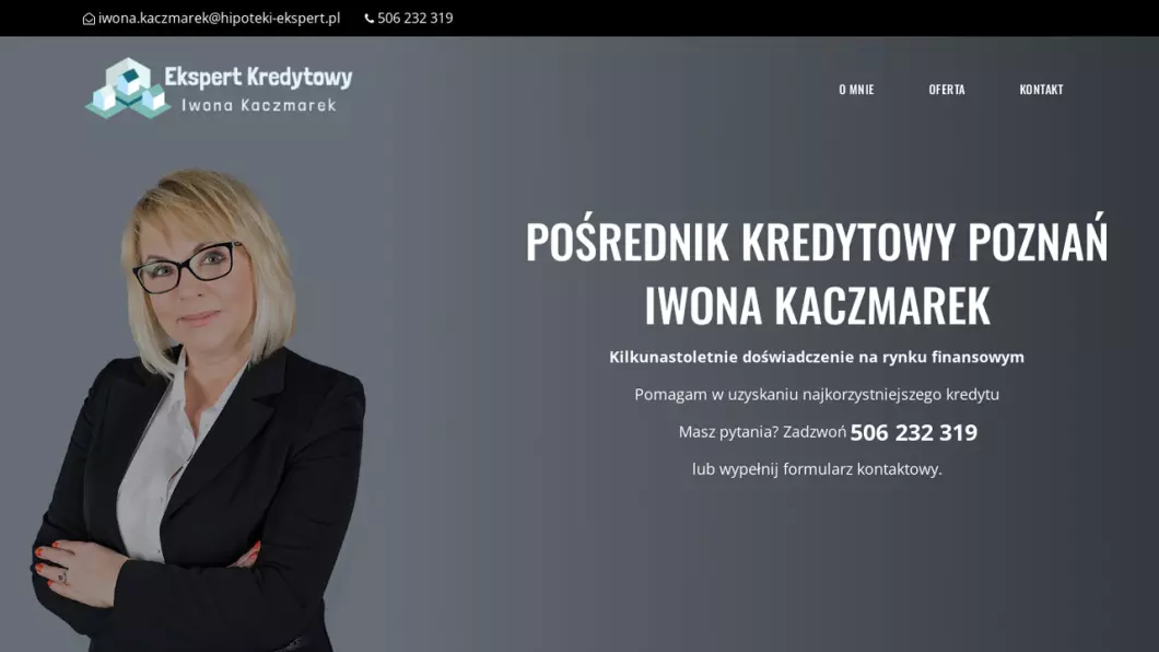 Zrzut ekranu strony Ekspert Kredytowy Iwona Kaczmarek