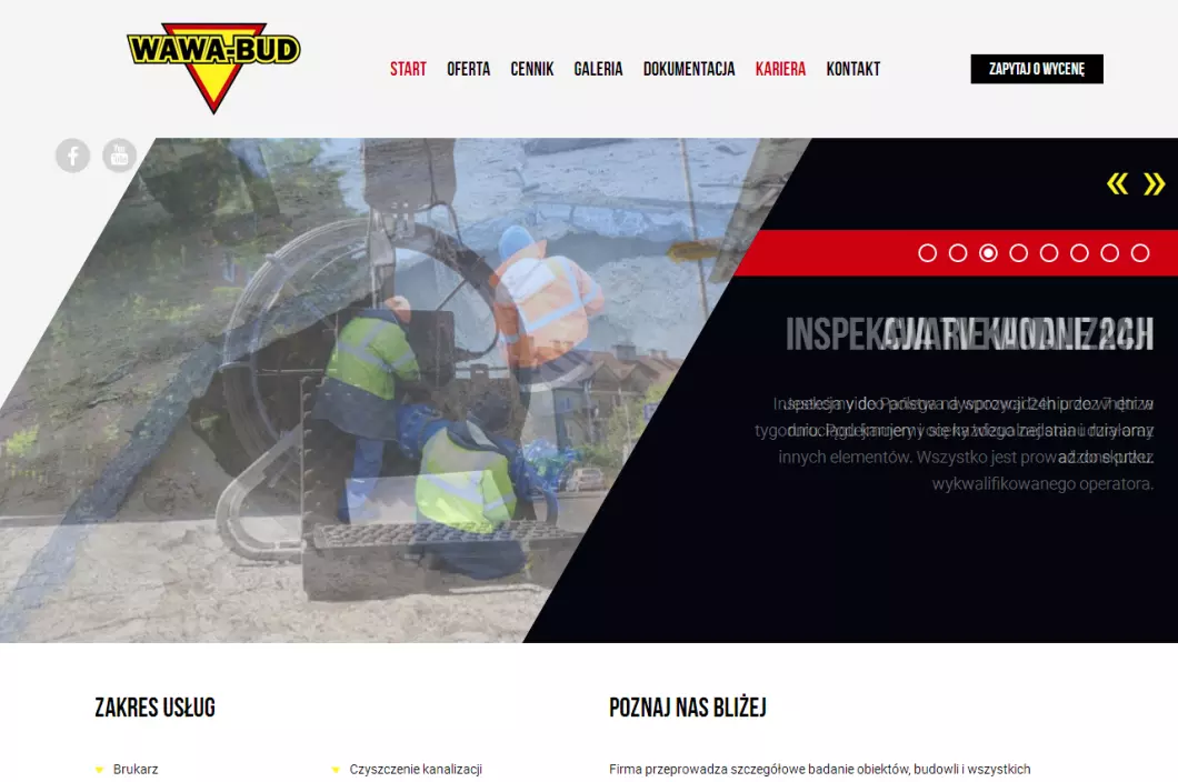 Zrzut ekranu strony Firma ogólnobudowlana Szczecin - usługi budowlane | Wawa-Bud