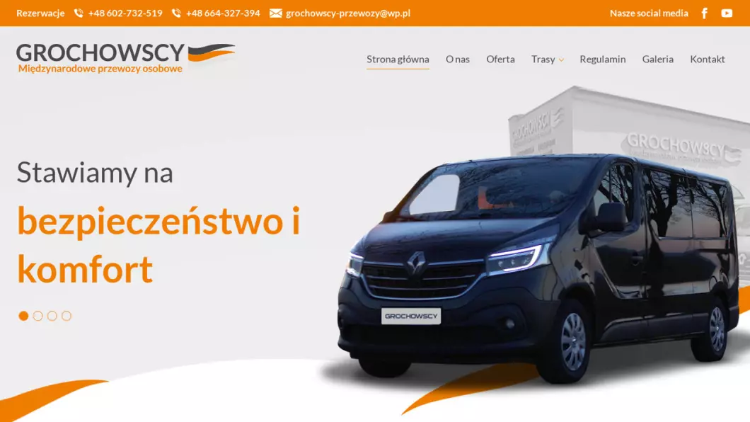 Zrzut ekranu strony Grochowscy Przewozy