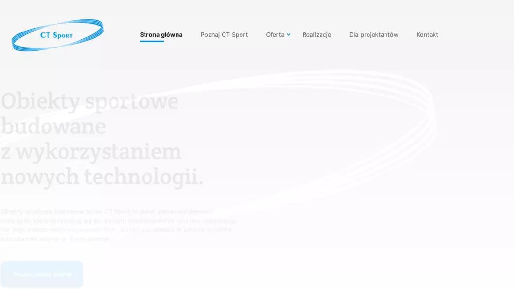 Zrzut ekranu strony Budowa boiska - projektowanie | CT SPORT Sp. z o.o.