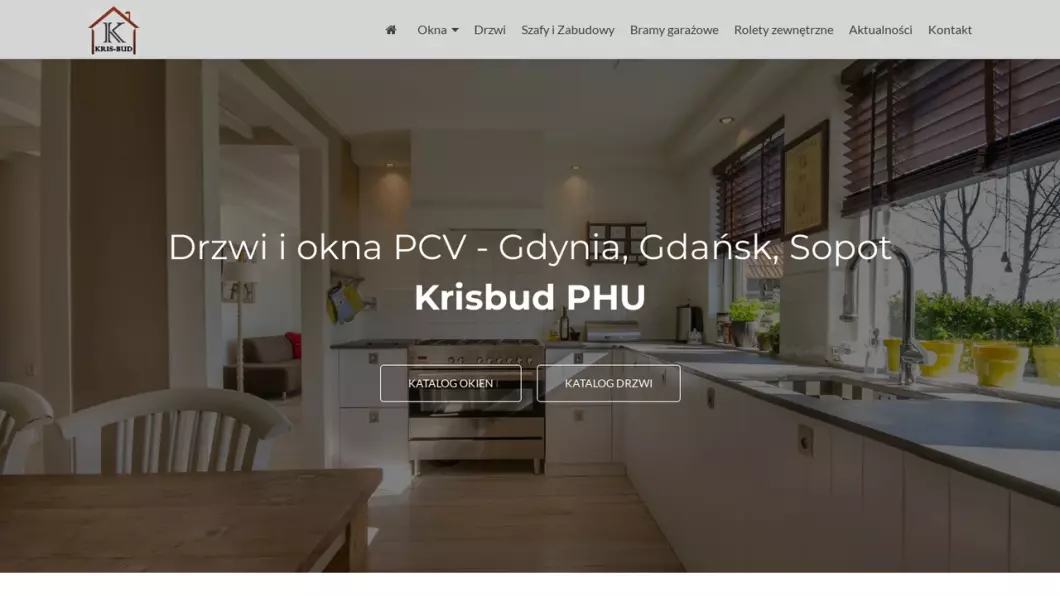 Zrzut ekranu strony Krisbud - Okna Gdynia