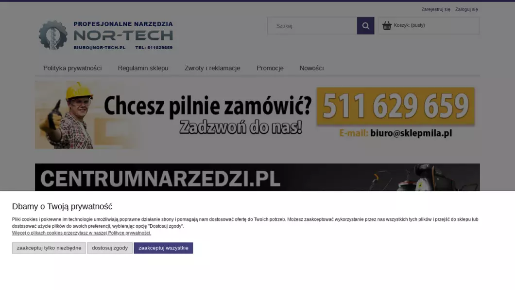 Zrzut ekranu strony Centrum narzędzi Warszawa - Nor-Tech