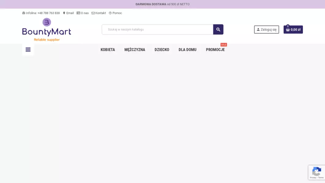 Zrzut ekranu strony Hurtownia odzieżowa BountyMart