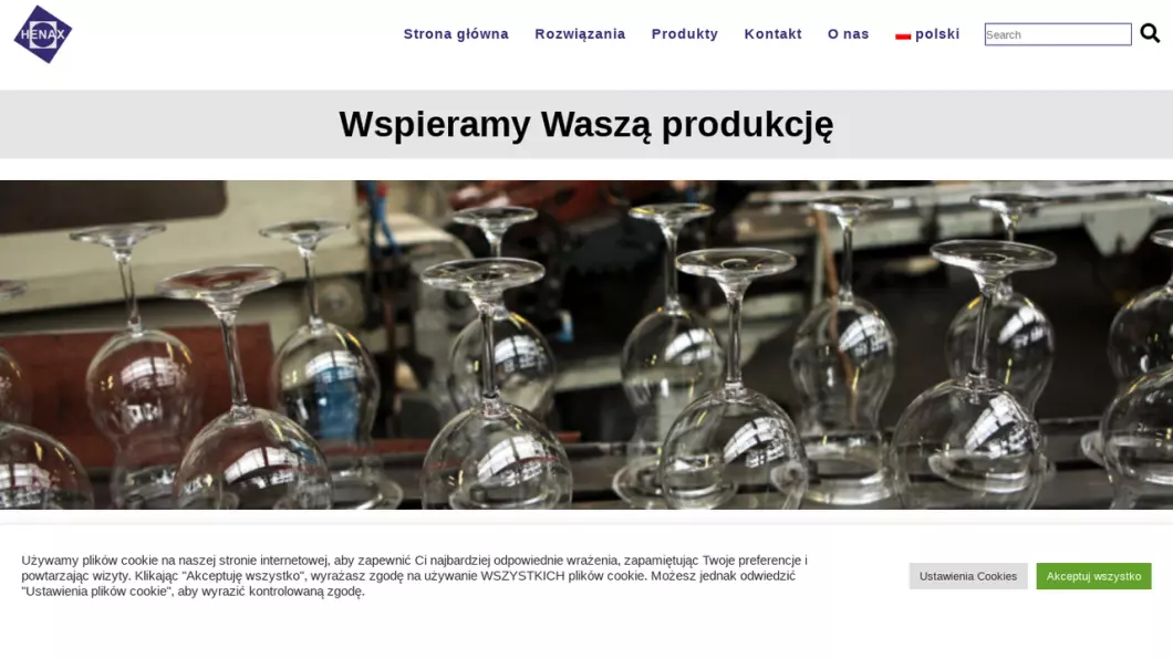 Zrzut ekranu strony HENAX - Środki oddzielające Acmos