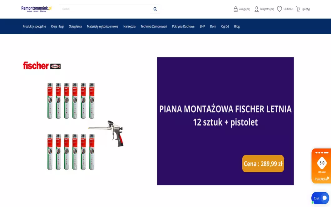 Zrzut ekranu strony Remontomaniak.pl