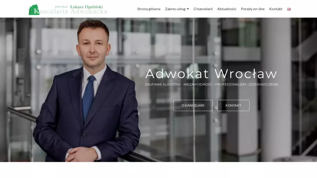Zrzut ekranu strony Kancelaria Adwokacka Łukasz Opaliński