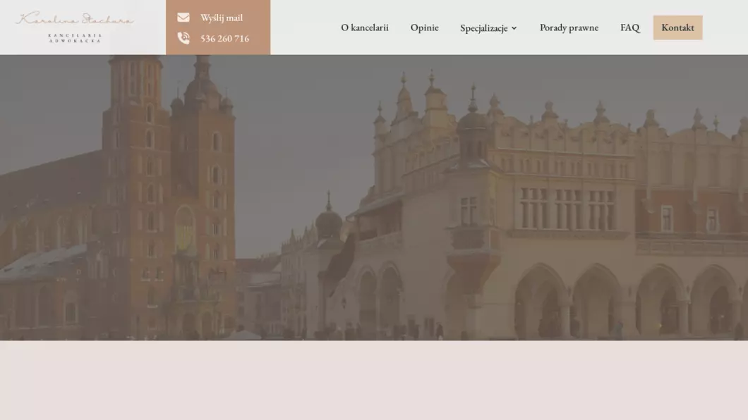 Zrzut ekranu strony Adwokat Karolina Stachura