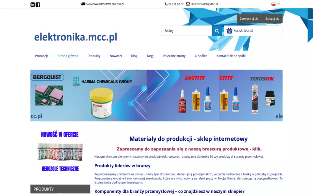 Zrzut ekranu strony Elektronika MCC