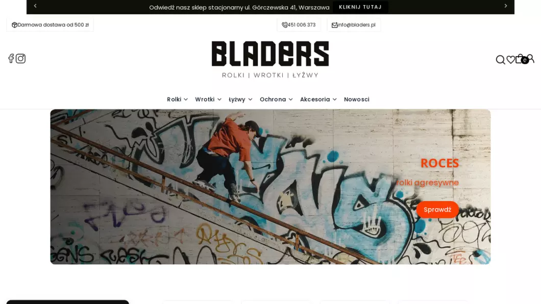 Zrzut ekranu strony Bladers