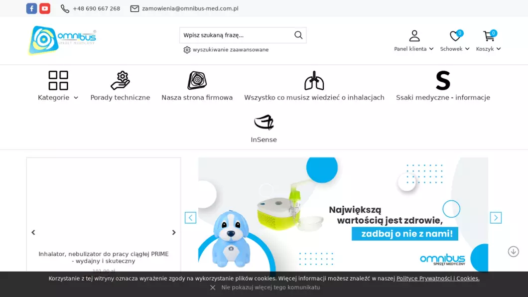 Zrzut ekranu strony Sklep medyczny Omnibus