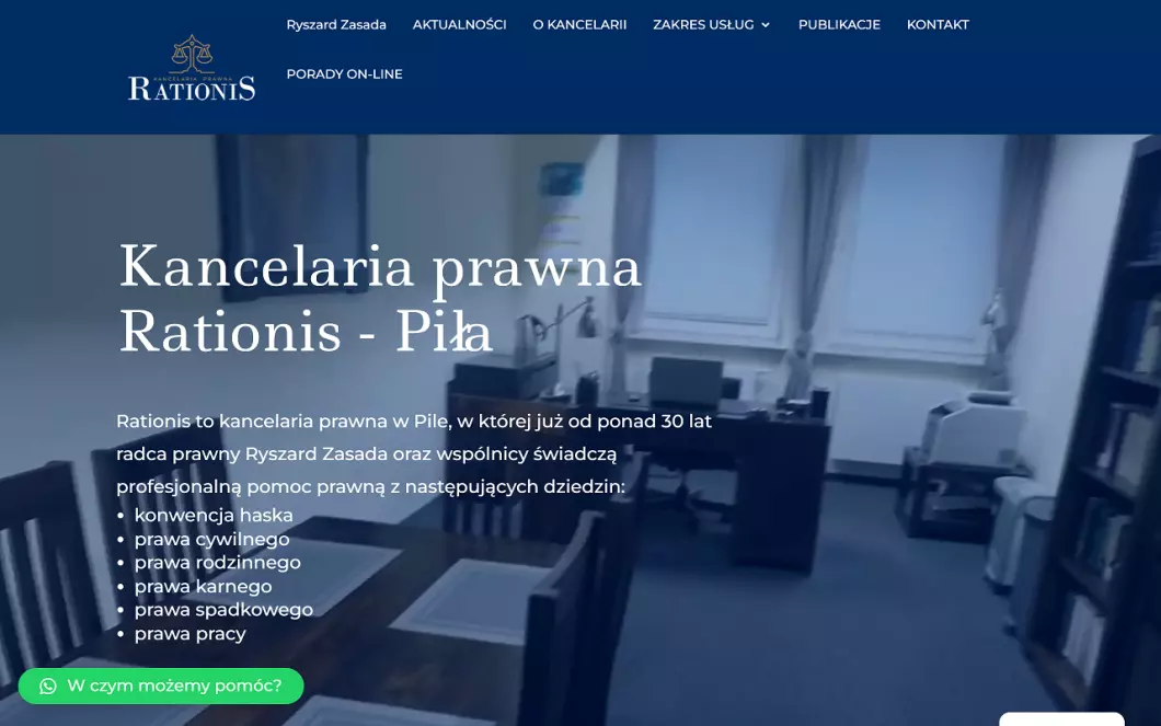 Zrzut ekranu strony Kancelaria Prawna Rationis